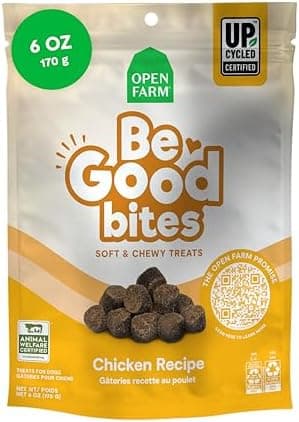 Open Farm, Be Good Bites, Soft Dog Training Treats, Small & Chewy, Made with Ethically & Sustainably Sourced Ingredients, Non-GMO Fruits & Grains, Chicken Recipe, 6oz Pouch