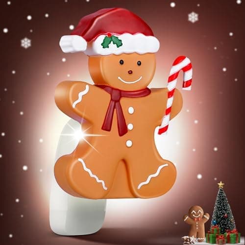 Hohean Wall Fragrance Plug In with Night Light, Compatible with Bath & Body Works Wallflowers Refills, Christmas Essential Oil Scented Diffuser, Air Freshener Plug in for Home Office (Gingerbread Man)