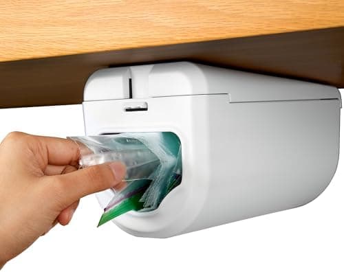 ELYPRO Dispenser for Bags size Quart, Sandwich, and Snack Bags | Under-Cabinet or Shelf Mount | Easy Front-Access Bag Dispensing | Kitchen Organization and Storage Solution