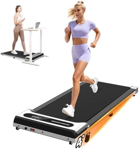 Yagud Under Desk Treadmill, Walking Pad for Home and Office, 2.5 HP Portable Walking Jogging Running Machine with Remote Control and LED Display, Silver
