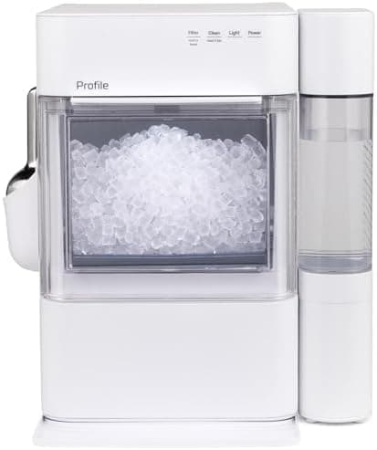 GE Profile Opal 2.0 Ultra Nugget Ice Maker with Side Tank and Scale Inhibiting Filter, Scoop Included, 38 lbs in 24 Hours, Pellet Ice Machine with WiFi & Smart Connected, Stone White