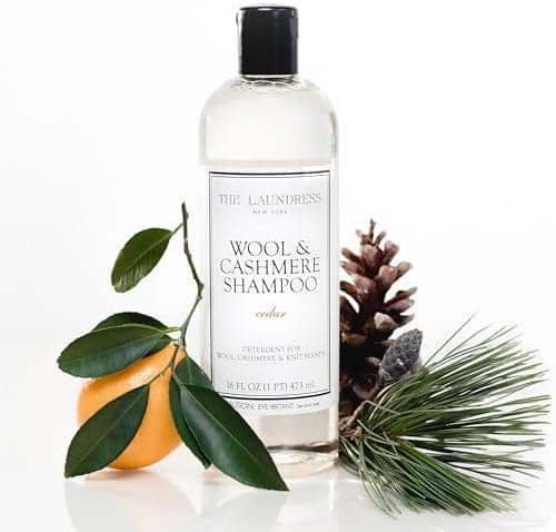 The Laundress Wool & Cashmere Shampoo, 31 Loads, Concentrated Liquid Laundry Detergent, Cedar Scent, Gentle Cold-Water Hand or Machine Wool Wash for Delicate Fabrics - Merino, Mohair & Knit Blends