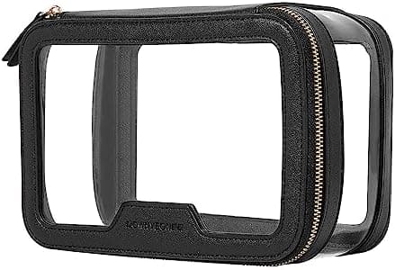 Camdeez ROWNYEON Clear Makeup Case Toiletry Bag Multipurpose Travel Makeup Train Case Portable Cosmetic Organizer Transparent Storage Bag