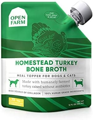 Open Farm Bone Broth, Food Topper for Both Dogs and Cats with Responsibly Sourced Meat and Superfoods Without Artificial Flavors or Preservatives, 12oz
