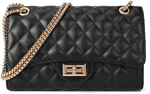 Gladdon Quilted Crossbody Purse for Women Trendy Ladies Shoulder Bag with Chain Designer Purses