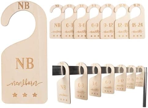 Beautiful Baby Closet Dividers - Baby Clothes Organizer Double-Sided Gender Neutral - Nursery Decor Neutral Premium Birch Wood - Nursery Storage & Organization Boho Closet Dividers from NB to 24 M