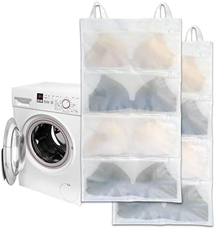 Yisiziyo Bra bags for laundry, 2 Pack – Holds 8 A–D Cups, 4-in-1 Cleans, Dries, Stores & Dust-Proof, Bra Washing Bags for Laundry Experience better than a single washing net
