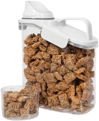 Oggi Easi Pour Airtight Food Storage Containers - Cereal Containers Storage, Rice Dispenser, Cereal Dispenser, Snack Storage Containers, Pasta Containers Storage, Containers with Lids - 60oz / 1.8lt