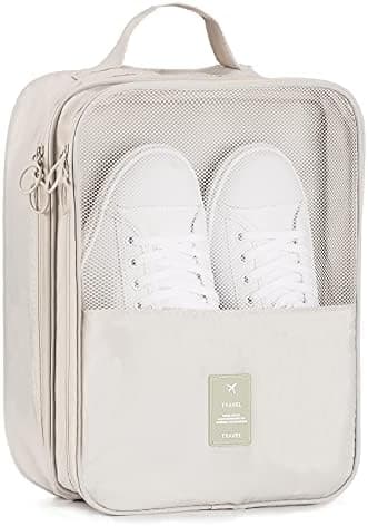 Travel Shoe Bag Holds 3 Pair of Shoes, Hezelf Shoe Storage Pouch for Travel and Daily Use, Travel Suitcase Shoe Organizer, Waterproof