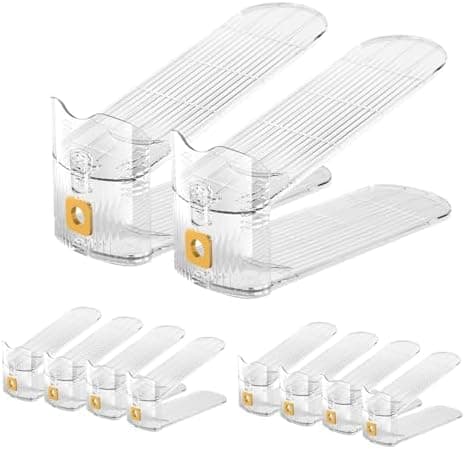 CiBiZi Clear Shoe Slots Organizers 10Pack Shoe Stacker Organizer for Closet Shoe Stackers for a Pair of Shoes Shoe Display Shelf Shoe Rack Holders Space Saver Organizador de Zapatos (Clear)