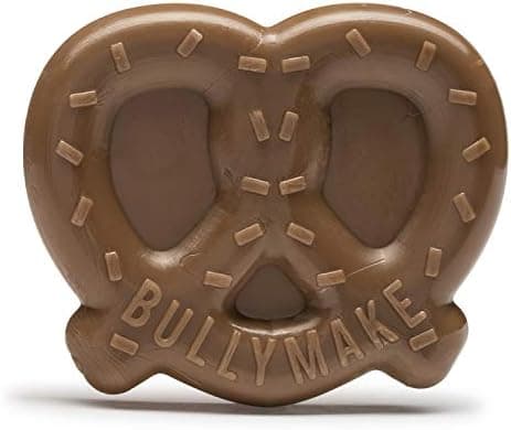 BULLYMAKE Brown Tough Chew Pretzel Toy for Dogs, Durable Nylon Dog Toys for Aggressive Chewers, Dental Stimulating, Tough Chew, Boredom Busting, Pet Supplies, Made in USA