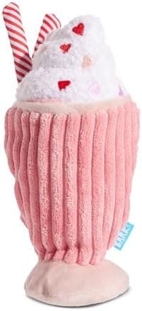 Barkbox Red Whine Milkshake Dog Toy – Squeaky Dog Toys – Plush Dog Toys – Puppy and Pet Toys for X-Small to Small Dogs