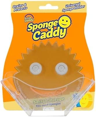 Scrub Daddy Sponge Holder - Sponge Caddy for Kitchen Organization - Self-Draining & Dishwasher Safe with Universal Suction (1 Count)