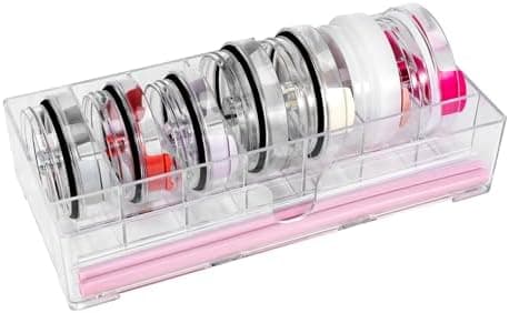 Thxbag Tumbler Lid Organizer, Adjustable Cup Lids and Straws Inside Cabinet Organizer for Yeti/Stanley/Simple Modern Cup Accessories