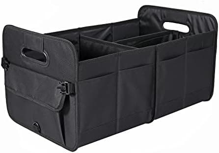AOKJOY Car Trunk Organizer Car Storage Organizer Collapsible Multi Compartment Car Organizer Adjustable Straps Car Organizer for SUV(Black)
