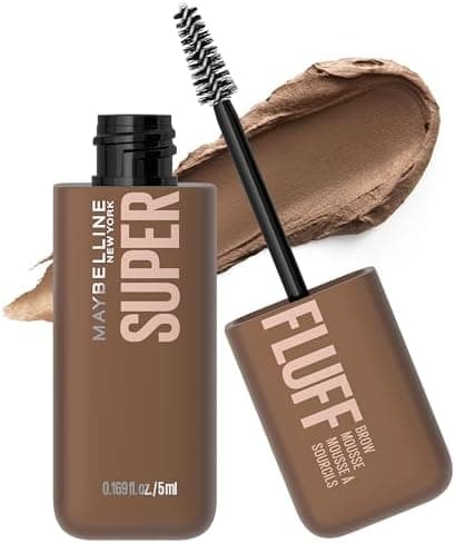 Maybelline Superfluff Volumizing Brow Mousse, All Day Tinted Brow Gel For Soft Full Brows, Soft Brown, 1 Count