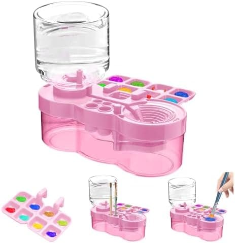 JEChrochen New Paint Brush Cleaner Tool,Brush Rinser Cup Painting Running Water Circulation Art Supplies for Acrylic,Watercolor and Water Based Creative Gift for Adult Artist Beginners Kids