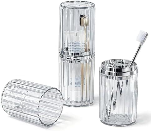 MYLDH Toothbrush Travel Case Portable Travel Toothbrush Holder, Large Travel Toothbrush Cup, Travel Toothpaste Container for School, Camping, Business Trip Bathroom