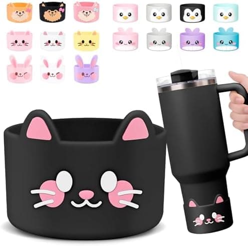 for Stanley Boot, Cute Cartoon Animal Silicone Boot for Stanley Cup 40 oz Quencher Adventure Tumbler, Water Bottle Boot for Stanley Iceflow 20 30 Oz, Stanley Cup Boots Accessories Protector Cove