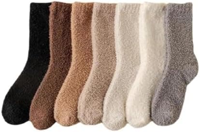 Kelabia Women Fuzzy Socks Warm Fluffy Soft Japanese Thick Slipper Cute Aesthetic Fleece Long Socks