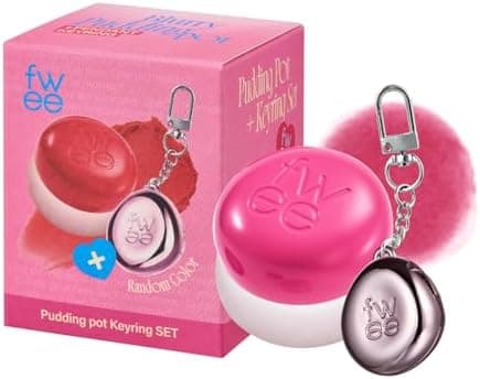 fwee Blurry Pudding Pot + Keychain SET | Airbrushed Blush & Lip, Buildable Pigment, Long-lasting, Lightweight, Easy to Blend, Natural Soft Matte Finish Makeup – Crush (Vivid Pink) | 0.17 oz
