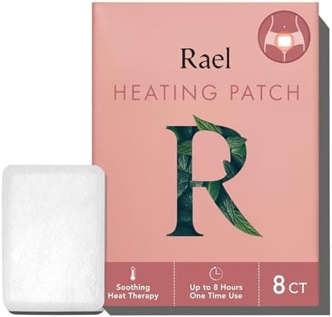 Rael Herbal Heating Patches - Period Cramps, Ultra Thin Design, On The Go Size (8 Count)