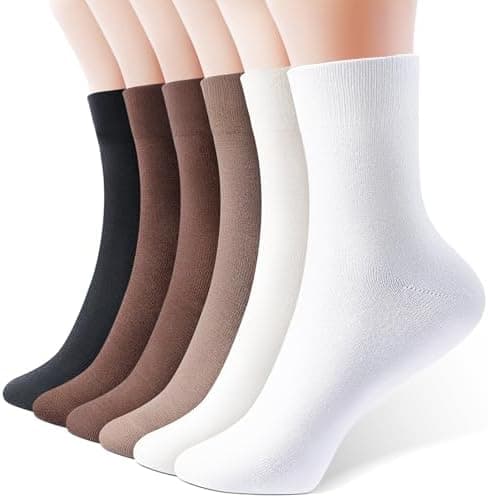 IDEGG Women's Crew Socks Soft Cotton Athletic Running Casual Dress Socks Above Ankle Crew Socks