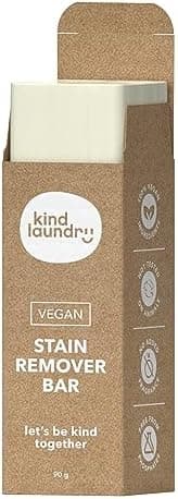 Kind Laundry - Vegan Stain Remover Bar, Travel Natural Stain Remover for Clothes, Gluten-and-Cruelty-Free Laundry Stain Remover, Unscented Baby Stain Remover for Laundry, 90 grams