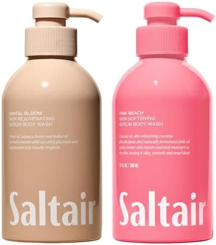 Saltair Body Wash, Signature Scents 2-Pack. Moisturizing Body Cleanser with Monoi Oil and Cupuacu Butter. Luxury Shower Gel for Women and Men. Vegan, Cruelty-Free, Paraben-Free. 2x 17oz Pump Bottles
