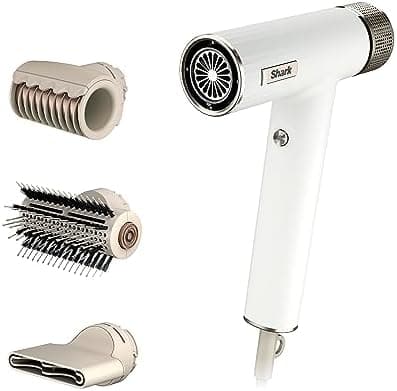 Shark Hair Dryer | SpeedStyle | No Heat Damage Hair Styling Tool | 3 Styling Tools Included | Portable & Powerful Blow Dryer | Best for Straight & Wavy Hair | Silk | HD331