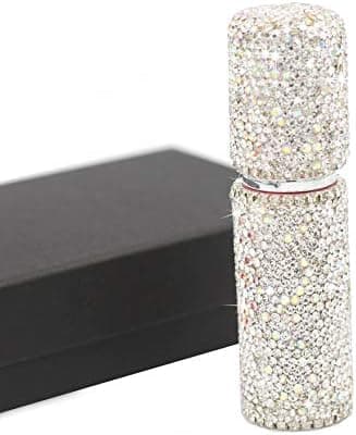 Bestbling Rhinestone Empty Portable spray bottle, cosmetic Perfume spray bottle spray essential oil bottle glass perfume bottle 10ML (Silver)