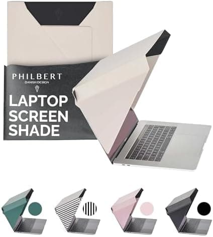 Philbert Danish Design 4-in-1 Laptop Screen Shade – Original Slim Hood – Sun, Privacy, Heat & Contrast Protection, Lightweight & Travel-Friendly, Fits 15–16” MacBook & PC, Patented, Starlight