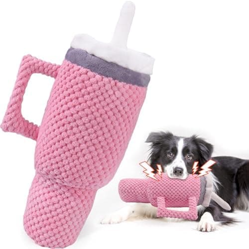 BABORUI Quality Upgrade Cute Squeaky Dog Toys Tumbler, Soft Cup Funny Dog Toys for Aggressive Chewers, Safety Design Dog Toys for Small/Medium/Large Dog Exercise and Accompany(Large)