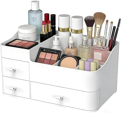 Makeup Organizer Tween Girls Gifts,Large Capacity Bathroom Organizer and Storage with Drawers Trendy Stuff ,Vanity,Bathroom Countertop,Bedroom Storage for Skincare,Cosmetics,Perfume,Brushes,Eyeshadow