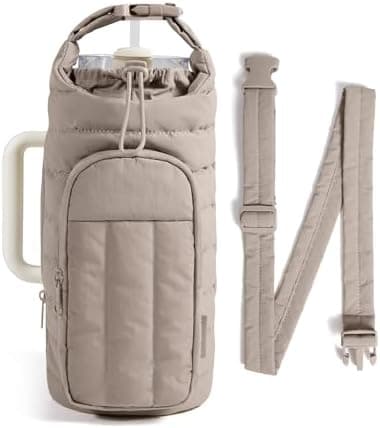 BAGSMART Water Bottle Holder Bag with Strap, 40/32 oz Crossbody Bag Gym Accessories, Sling Purses for Women