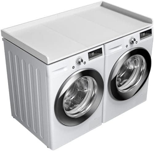 Ulif Washer Dryer Countertop, Washer and Dryer Countertop Table with Non-Slip Pads for Laundry Organization, 27.5" D x 54" W x 2.6" H, Splicing Style White