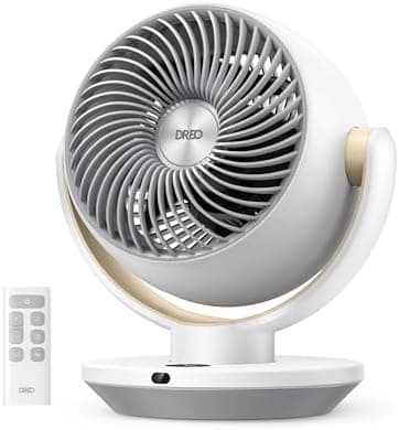 DREO Fan for Bedroom, Desk Air Circulator Fans with Remote, 11 Inch Table Fan for Whole Room, 65ft Powerful Airflow, 120° Vertical Manual and 90° Oscillating, 4 Speeds, 8H Timer, 25dB Quiet, Home
