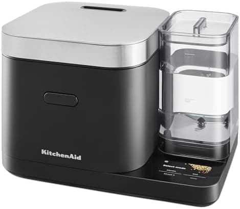 KitchenAid Grain and Rice Cooker 8 Cup with Automatically Sensing Integrated Scale + Water Tank, KGC3155, Black Matte