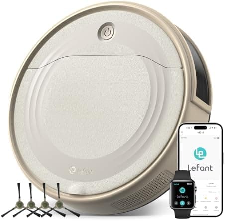 Lefant M310 Robot Vacuum Cleaner-4500Pa Suction, PreciSense Obstacle Avoidance, Brushless Motor, Quite, Slim, 160Mins, Self-Charging Robotic Vacuum, App/Wi-Fi/Alexa, Ideal for Pet Hair Hard Floor