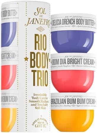Sol de Janeiro Rio Trio Mini Vanilla Body Cream Trial Set | Travel Size Skincare | Gift Set | $48 Value