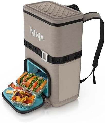Ninja FrostVault Go Can Soft Cooler, 24/36 Can, Leak Proof, Built-In Cup Holder, 2 Ice Packs & Dry Storage Drawer, Polyester Insulation, Hiking, Camping, Picnic