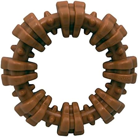 Nylabone Textured Ring Power Chew Toy for Large Dogs, Durable Dog Toys for Aggressive Chewers, Strong Dog Chew Bones To Keep Them Busy, Flavor Medley, X-Large - 50+ lbs, 1 Count