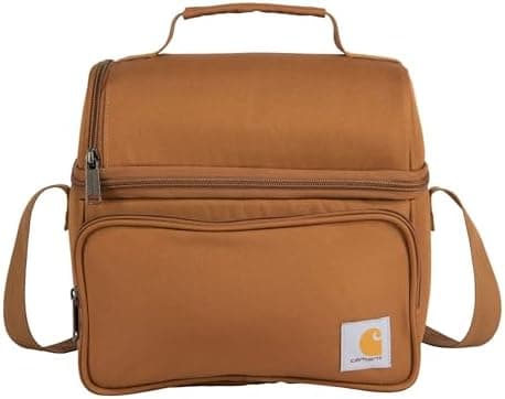 Carhartt Camping Cooler, Worksite Lunchbox, Soft Shell Lunch Bag for Construction Sites, Work and Everyday Use, Brown