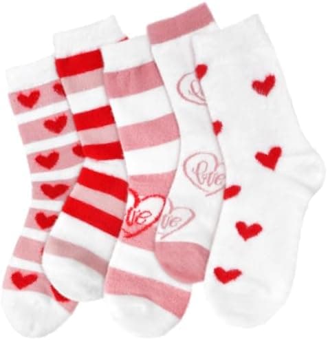 FilmHOO Valentines Day Gifts for Her Wife Fuzzy Socks for Women Cozy Fluffy Warm Socks Birthday Galentines Day Gifts