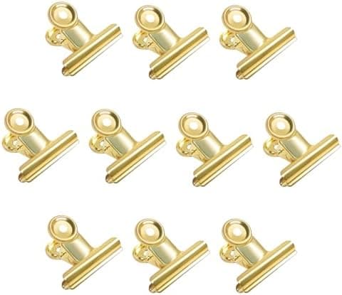 Gold Bull Hinge Paper Clips - Coideal 10 Pack 2 Inch Stainless Steel Large Metal Binder Clips for Pictures Photos, Home Kitchen, Office Supplies (50 mm)