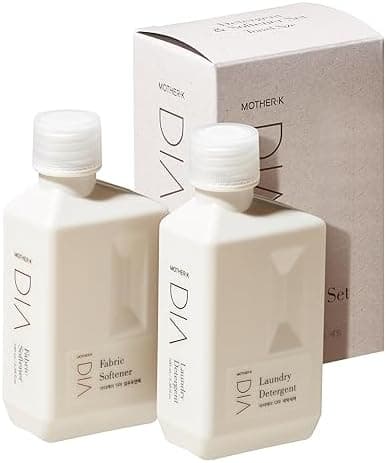 MOTHER-K Baby Laundry Detergent & Softener Set, Fragrance-Free Detergent and Herb Garden Softener for Gentle Clothes Care, Travel Size, 3.3oz (Pack of 2)