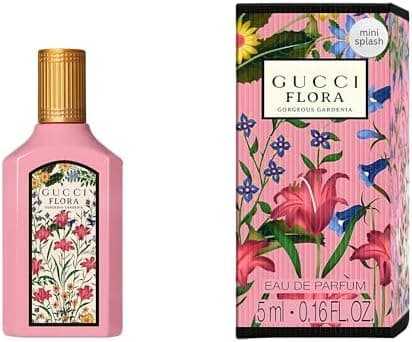 Gucci Flora Gorgeous Gardenia Perfume for Women EDP Mini Splash Top 0.16 Fl Oz