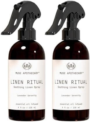Muse Apothecary Linen Ritual - Aromatic, Soothing, and Relaxing Linen Spray for Bedding, Laundry and Fabric Spray Freshener - Infused with Aromatherapy Essential Oils - Lavender Serenity
