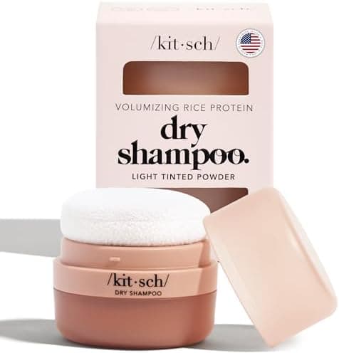 Kitsch Dry Shampoo for Women | Texture Powder for Men – For Oily & Light Hair – Rice Protein, Unscented, No White Cast – Non Aerosol, Organic, Compact | Ideal Gifts for Women, Travel Size – 8g