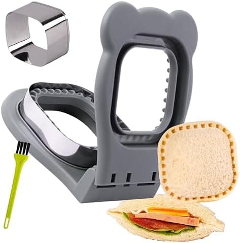 Uncrustables Sandwich Maker Sealer Cutter, Crustless Sandwich Cutter, PB&J Uncrustable Maker - Color Grey, Square Shape